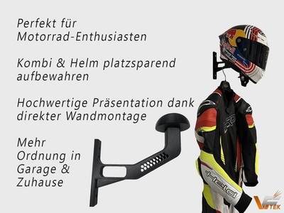 Motorrad Kombihalter | Wandhalterung Motorradkombi | Helmhalterung | Wandmontage