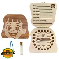 PAMBO Baby Tooth Fairy Keepsake Box- First Teeth and Curl Keepsake Box Toot...