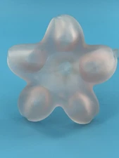 Vintage Hand Blown Pink Satin Art Glass Trumpet Lily Flower Bud Vase