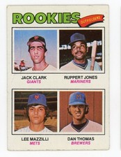 1977 Topps Baseball Card #488 Rookie Outfielders Jack Clark Lee Mazzilli. rookie card picture