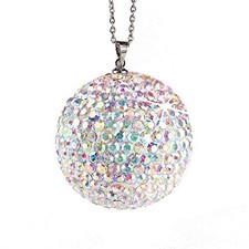 New Bling Decor Crystal Ball Car Rear View Mirror Charm,Crystal Rhinestone Ab