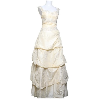 May Queen, Hochzeitskleid, Größe: 36, 509, Beige, Polyester, Blumen, Satin #CtP