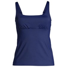 Lands  End Women  s Square Neck Underwire Tankini Top Blue Size 8D NWOT