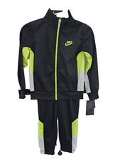 Nike Boys Track suit Set Black Neon NEW Size 4 Pants Shirt/Jacket