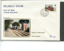 Isle of Man Railway cover, 1988 Ballasalla station,Autographed by Station Master