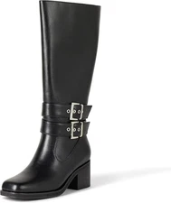 The Drop Women's Sage Tall Biker Boot with Buckles 8.5