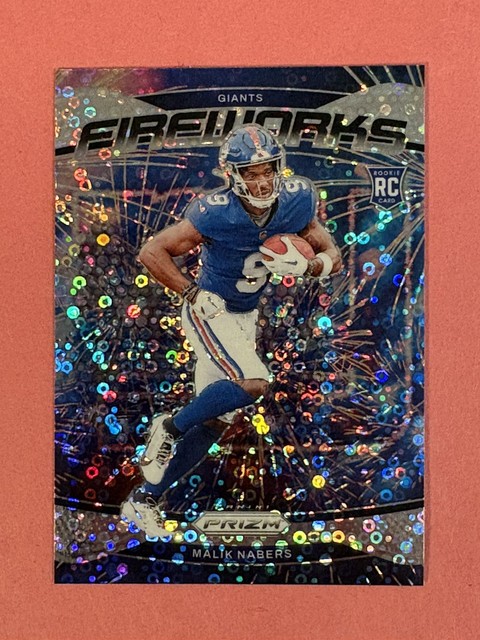 2024 Panini Prizm Malik Nabers No Huddle Fireworks Disco Rookie Giants