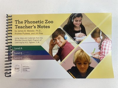The Phonetic Zoo Teacher's Notes IEW Spiralbound Homeschool Spelling Book Guide