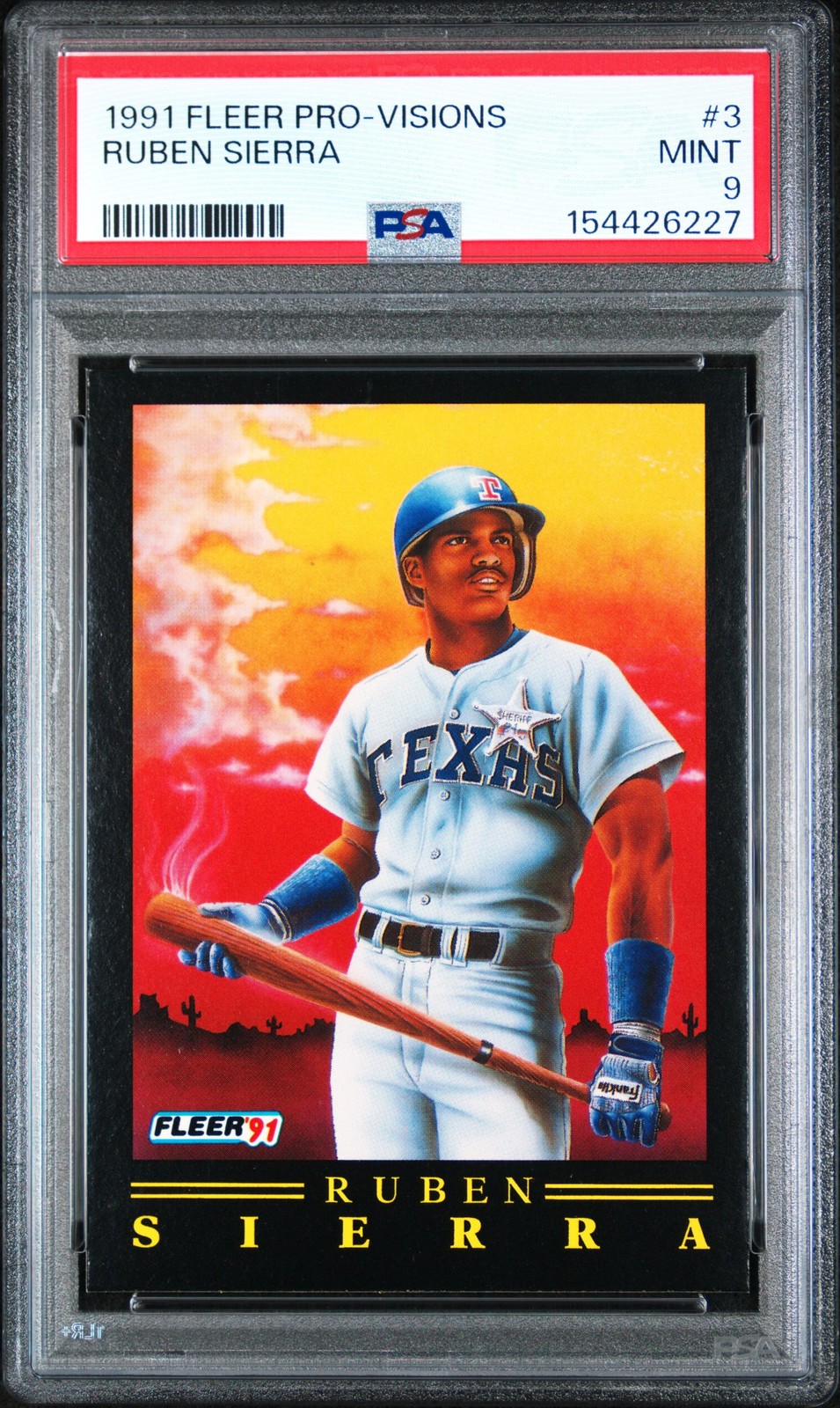 1991 FLEER PRO-VISION #3 RUBEN SIERRA PSA 9