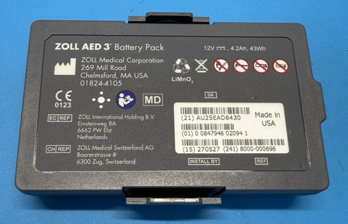 Zoll AED 3 Battery Pack 8000-000696 TESTED AND WORKING 85% FULL EXP 2030