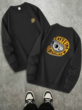 Men'S Casual Trendy Fleece Long-Sleeve Crew Neck Pullover Sweatshirt Featuring