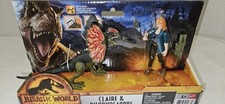 Mattel Jurassic World Dominion Claire and Dilophosaurus Dinosaur Figure Pack...