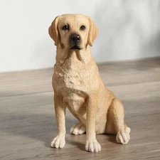 Sitting Labrador Retriever Polystone Figurine Home Decorative Collectible