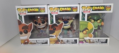 Funko Pop! Vinyl Crash Bandicoot #273 Tiny Tiger #533 Nitros Oxide #534 NIB