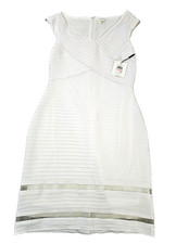 Calvin Klein® (Women's SIZE 10) Pleated Illusion Bandage Sheath Dress - $134