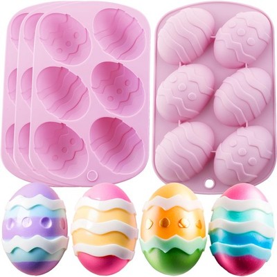 4 PCS Easter Eggs Silicone Mold Half Egg Mold 3D Easter Egg Molds Chocolate M...