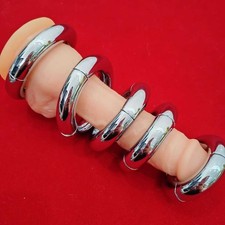 Stainless Steel Weight Cock Penis Rings Stay Harder Delayed Erection Stronger