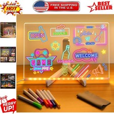 Illuminated Acrylic Dry Erase Board - Fun LED Drawing Board for Kids, 11.8 x 7.9