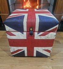 Union Jack Ottoman Storage Box, Footstool, Resting Living Room Stool