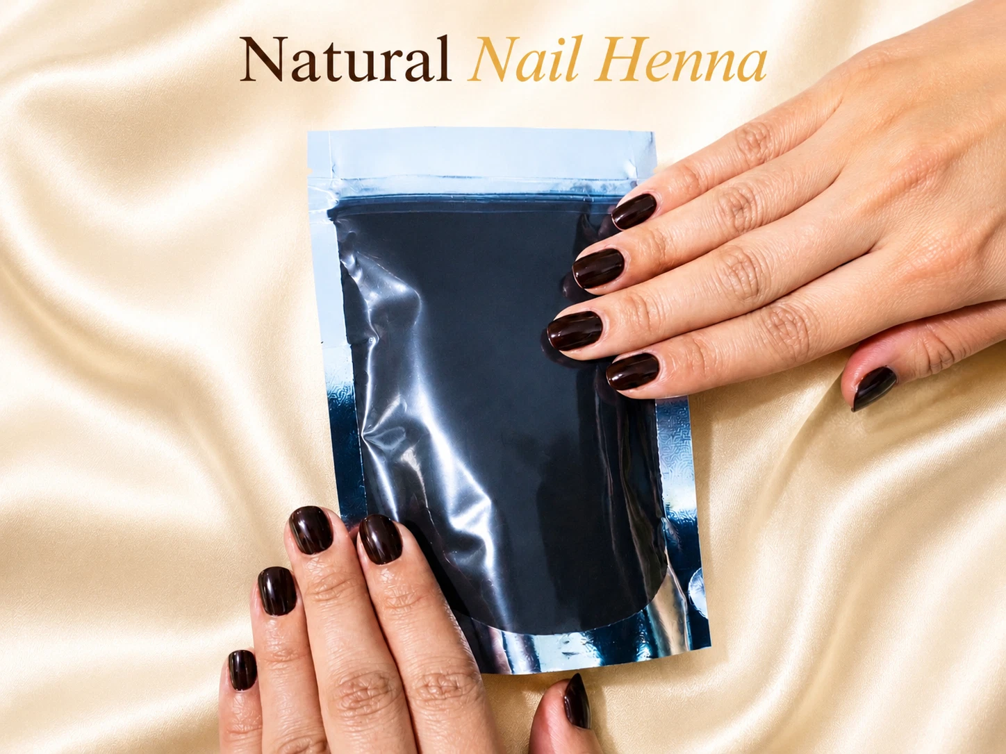 Natural Black Nail Henna | Plant-Based Nail Stain | Deep Brown Color