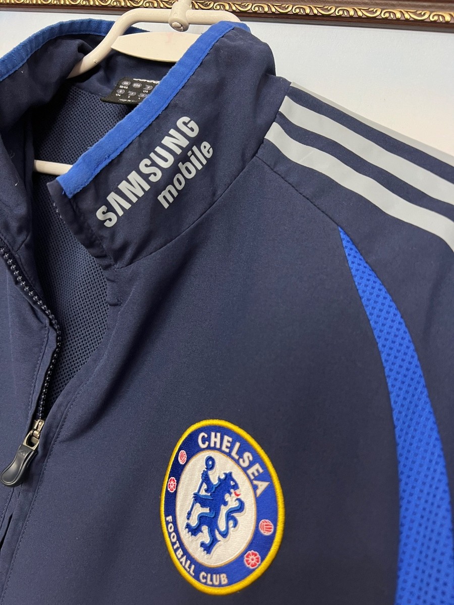 Vintage Adidas Chelsea Football Train Jacket Soccer Blue Track Top