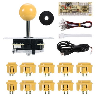 PC Joystick Basteln Kit 5 Pin für PC Klassisch Arcade Gelb
