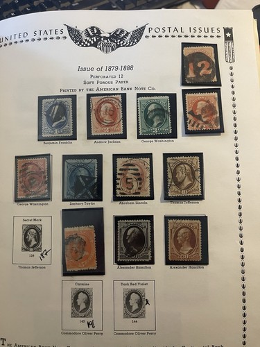 USA Briefmarkenausgaben von 1879 gebraucht schöne Stempel 1-30 Cent