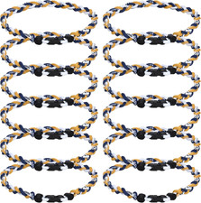 12Pack Baseball Necklaces for Boys, 18Inches Braided Rope Tornado Titanium Sport