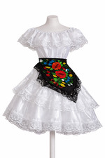 Girls Veracruz Folklor Outfit 3-Piece  Traditional Mexican Dance Dress Set