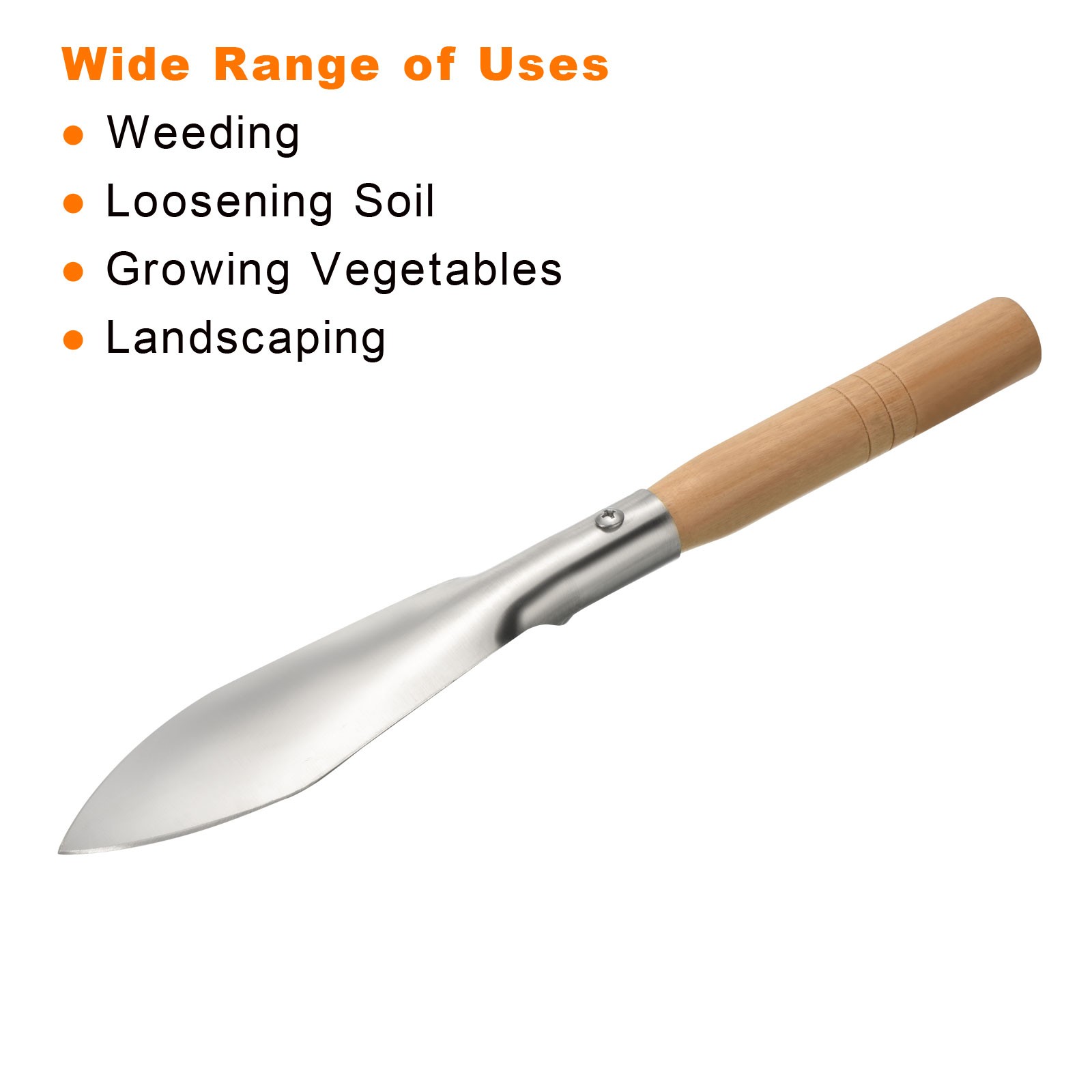 12.2"  Hand Gardening Trowel, Stainless Steel V-Shaped Potting Shovel, Silver