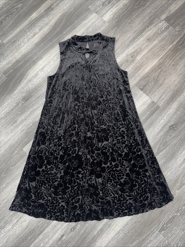 Girls Dress Black Velvet Floral Flare Party Formal,Pink & Violet Size 14