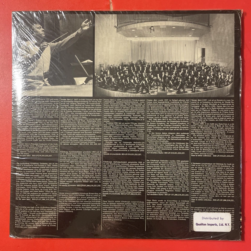 Neeme Jarvi / Jean Sibelius Vol. 3 LP BIS Stereo TELDEC DMM Audiophile SEALED!!! - Image 2 of 2