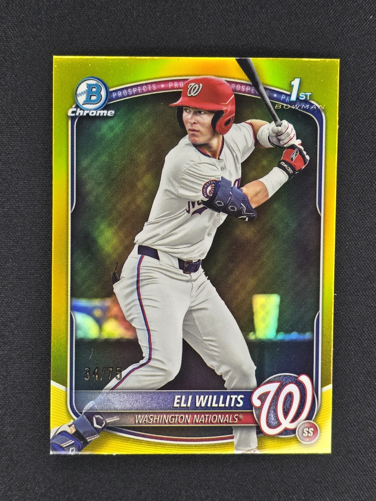 2025 Bowman Draft - Chrome Eli Willits #BDC-1 Yellow Refractor /75 RC Nationals