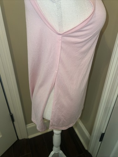 Women’s Athletic Tank Top High Neck Side Slits Light Pink Size Small 4/6 - Picture 6 of 8