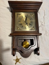 Vintage Mechanical Pendulum Wall Clock – Wooden Case – Needs Service