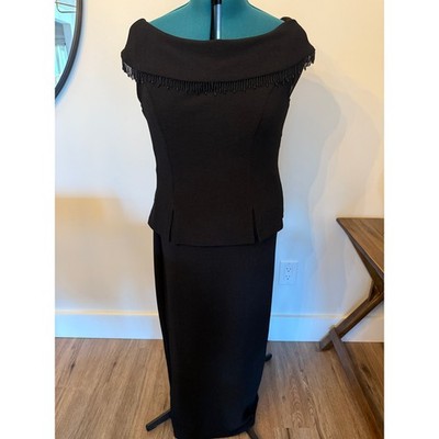 Dressbarn Black Knitted Off the Shoulder Dress Size 16