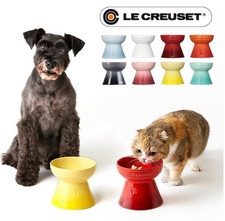 LE CREUSET High Stand Pet Bowl Dishes Cat Dog Food Water Container 11 COLORS NIB