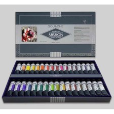 Mijello Mission Titanium Class Gouache Paint Set 34 Colors 15ml Korea