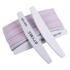 BTYMS 25Pcs 100/180 Grit Nail File and 25 Count 100/180 Grit , Off White