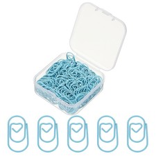 120pcs Paper Clip, 20mm Mini Heart Rust-proof Paper Clip Paper Clip,Blue