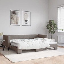 Divano Letto con Materasso Grigio Chiaro 100x200 cm in Tessuto vidaXL