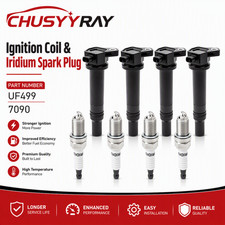 4X Ignition Coil  Iridium Spark Plug For 2006-2011 Hyundai Accent Kia Rio UF499