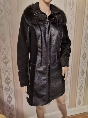 SPORTALM Mantel Trenchcoat Wollmantel TRENCH Jacke Jacket GR 36 S Echtfell EDEL