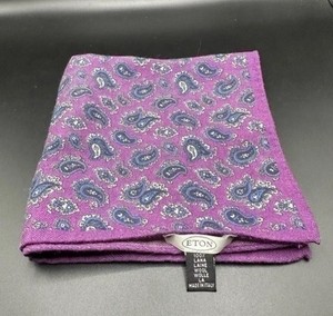 Eton Wool Paisley Pocket Square