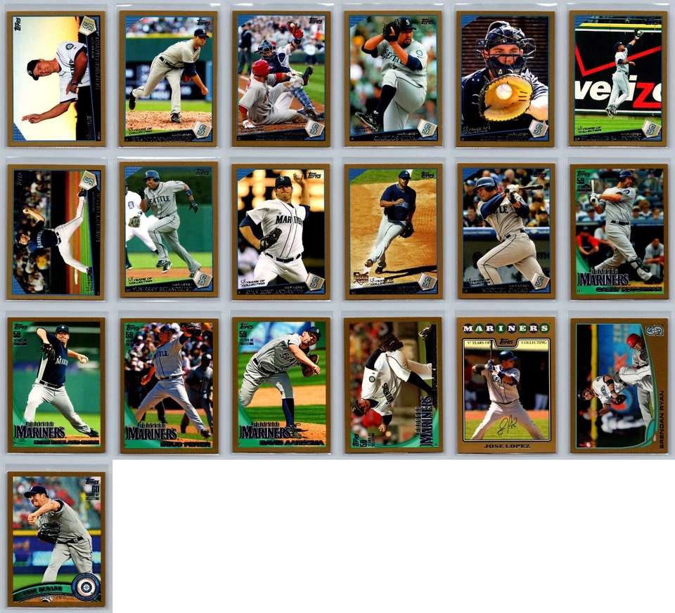 西雅图水手队 Topps 金色序列号 #/2009 棒球卡套装 (19) 近乎完好 — 第 2/4 张图片
