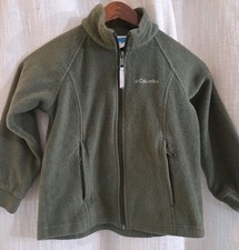 Columbia Fleece Jacket Kid's Size 6/6X Army Green Full Zip Pockets