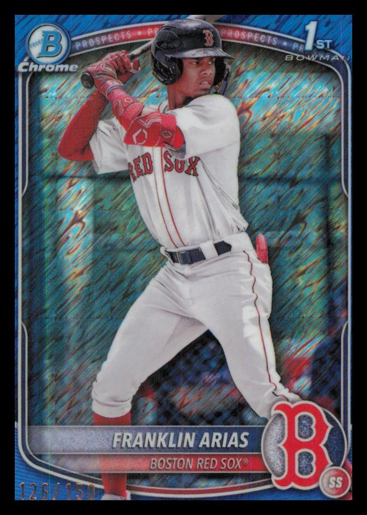 2025 Bowman Chrome Prospects Blue Shimmer Refractors #BCP67 Franklin Arias /150