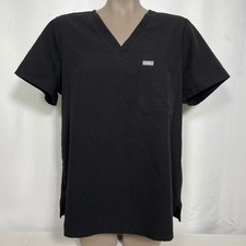 FIGS Technical Collection Catarina One Pocket Black Scrub Top Women's LARGE