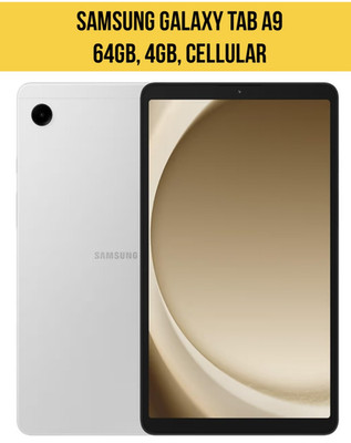 SAMSUNG Galaxy Tab A9 4G LTE 64GB, 4GB, Cell 8.7'' Android Tablet,Silver Renew