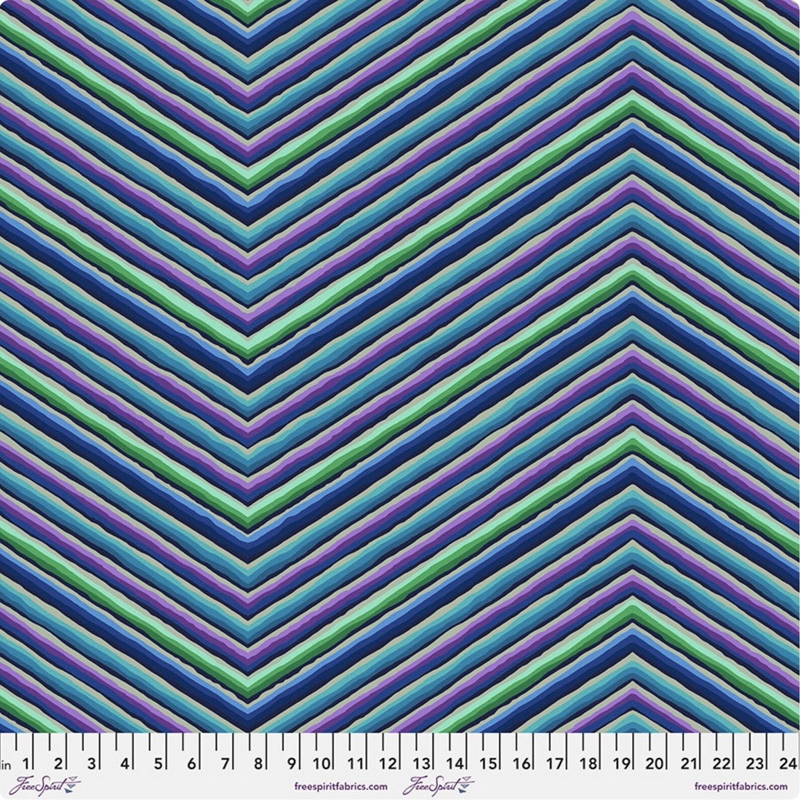 Free Spirit Kaffe Fassett Chevron Stripe Blue Cotton Fabric By The Yard